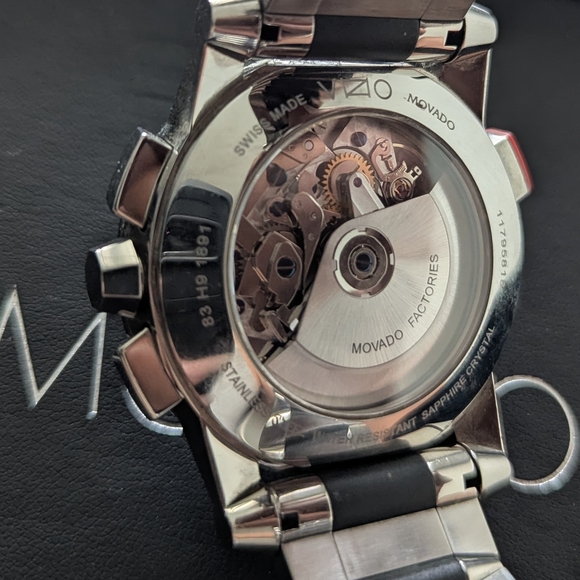 Movado Watch Mens CHRONOGRAPH RED LABEL-VIZIO FUSION... RARE - Picture 12 of 16